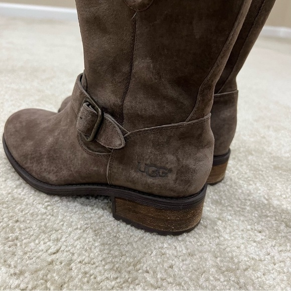 UGG Chaney Brown Boots Lined Buckles Moto Water Resistant WM Size 5.5 (1006042), - Picture 12 of 16